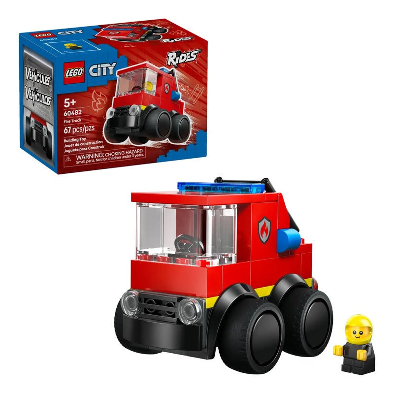 LEGO City Rides Fire Truck 60482 Building Toy Set (67 Pieces) - Image 1